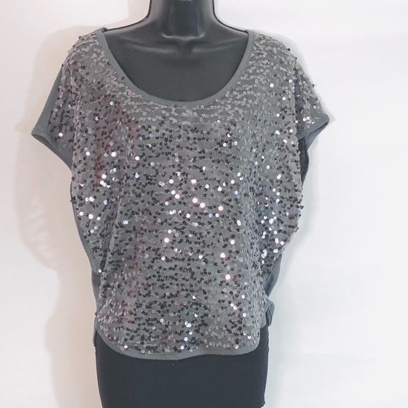 Rhapsody Sheer Sequin Night Out Top - Picture 7 of 8